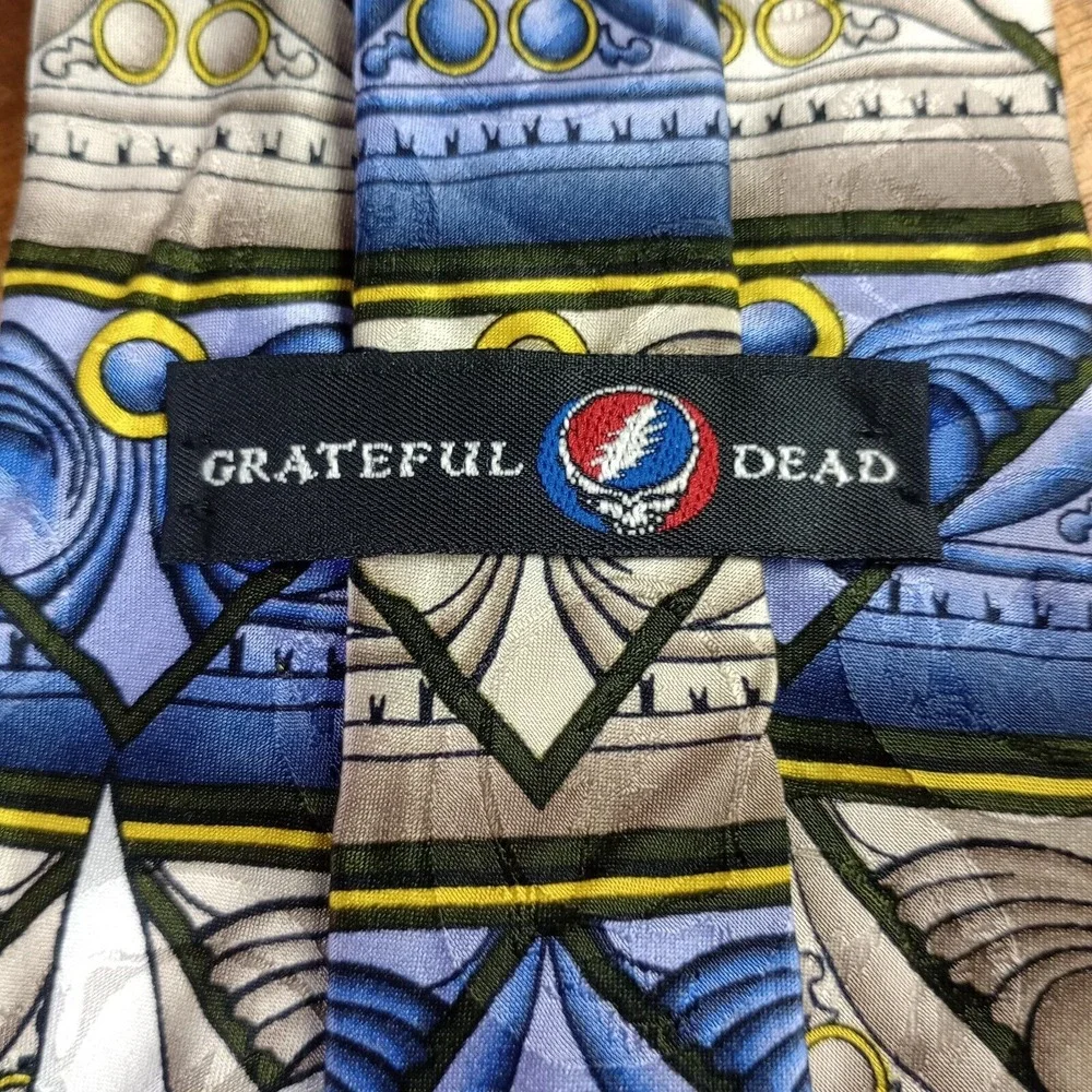 Grateful Dead 710 Ashbury Second Set Geometric Abstract 100% Silk Tie Necktie‎